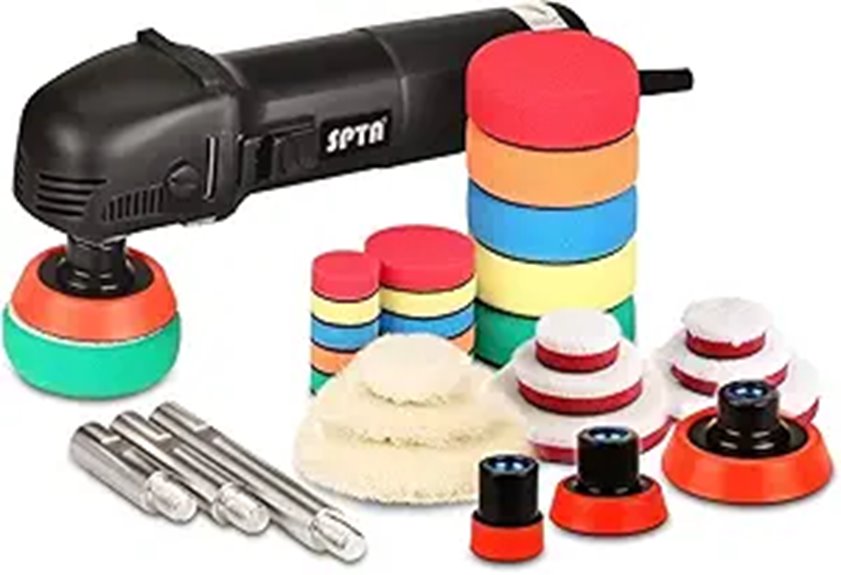 SPTA Mini Rotary Polisher Kit with Pads and Extensions