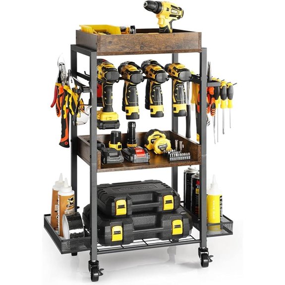 Olakee Garage Tool Organizer with Wheels and Shelves