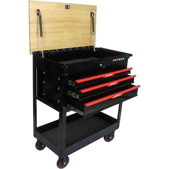 Rolling Tool Cart with 3 Drawers and Wheels