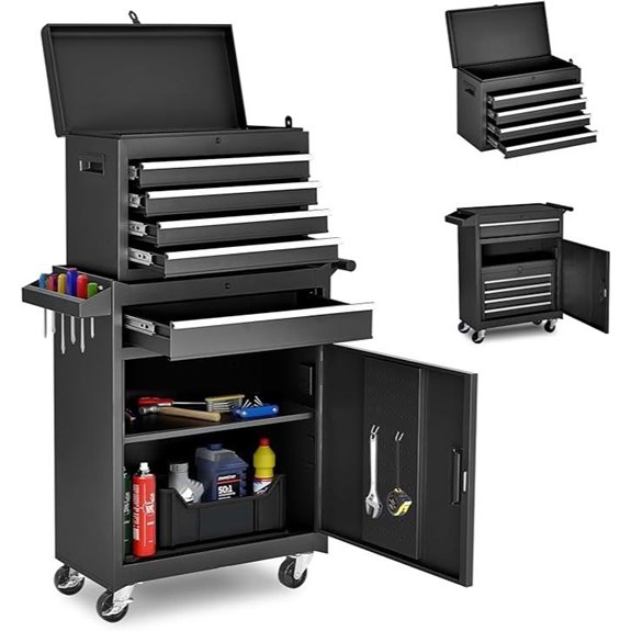 5-Drawer Rolling Tool Chest with Detachable Top