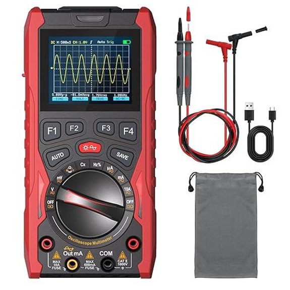 3-in-1 Portable Oscilloscope Multimeter with Signal Generator