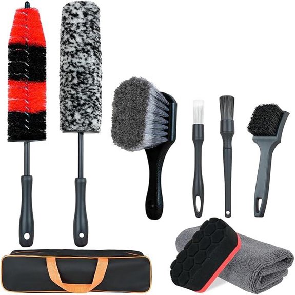 9Pcs Car Wheel Detailing Brush Kit