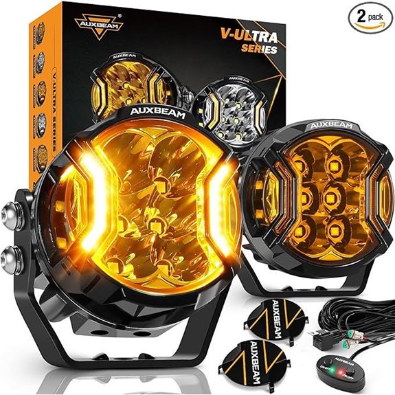 Auxbeam V-Ultra 3-Inch Amber Offroad Fog Lights Pair