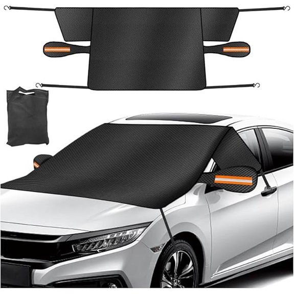 Magnetic Oxford Car Windshield Snow Cover (Orange)