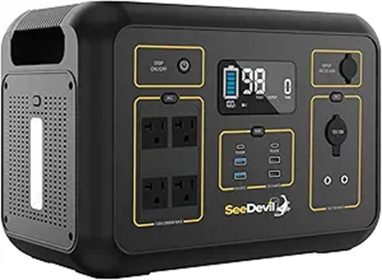 SeeDevil 2000W Portable Power Station with 4 AC Outlets
