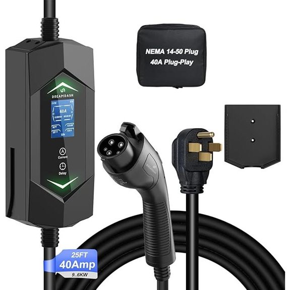 Portable Level 2 SAE J1772 EV Charger (40A NEMA14-50)