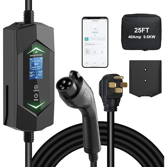 Level 2 EV Charger 40A with WiFi & Portable Design