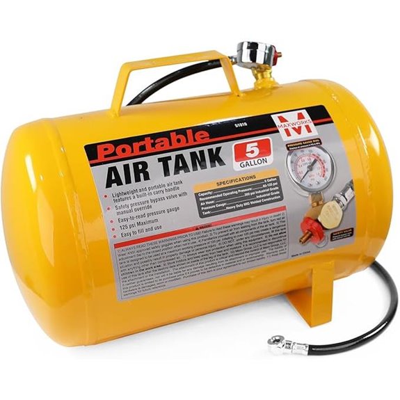 MaxWorks 5-Gallon Portable Air Tank with Pressure Gauge