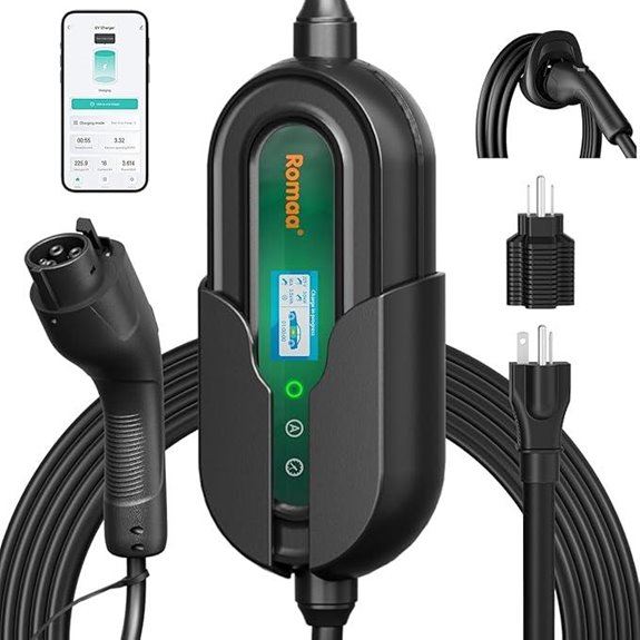 Dual Voltage Portable EV Charger with 25ft Cable