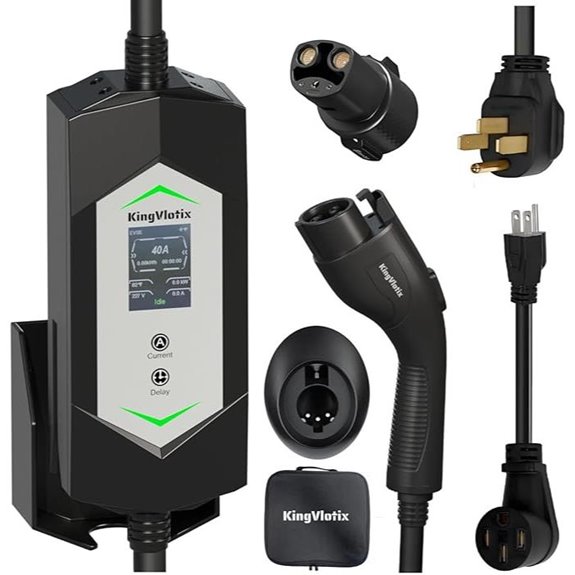 40A Portable EV Charger with J1772 and Tesla Adapters