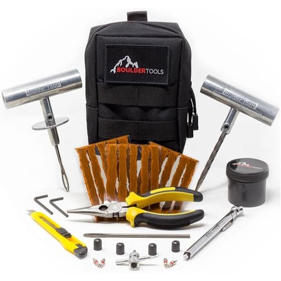 Boulder Tools Compact Tire Repair Kit with Pouch