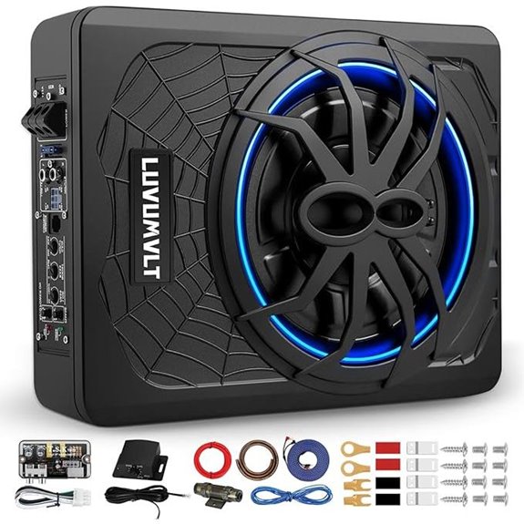 1200W 10 Car Subwoofer with Built-in Amp and LED