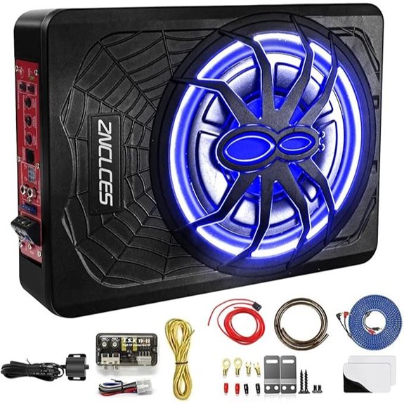 1200W Under-Seat Car Subwoofer with Amplifier and LED
