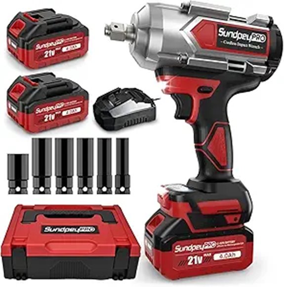 Cordless Impact Wrench 960Ft-lbs with Batteries and Case