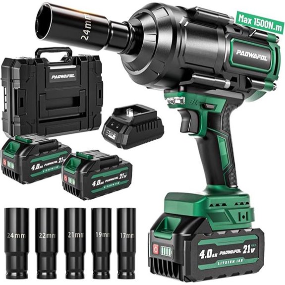 High Torque Cordless Impact Wrench with Batteries