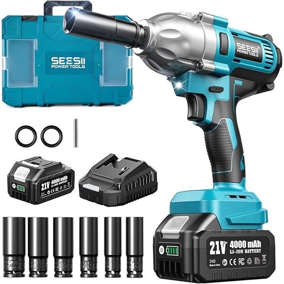 Seesii 665 FT-LBS Impact Wrench with Battery Kit