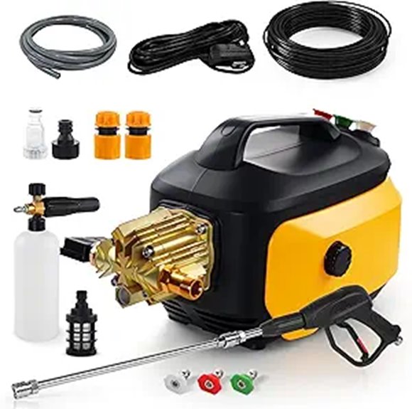 High Power Pressure Washer with Nozzles and Foam Cannon