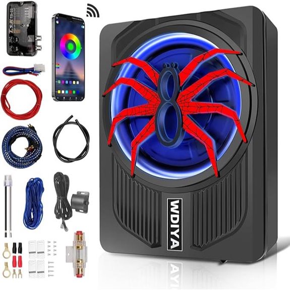 1200W Slim Car Subwoofer with Amplifier and Lights