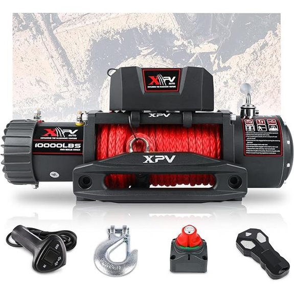 Electric 10,000 lb Winch with Remote and Waterproofing