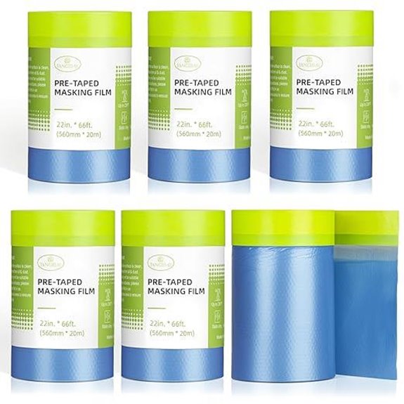 Pre-Taped Masking Film for Painting (6 Rolls)