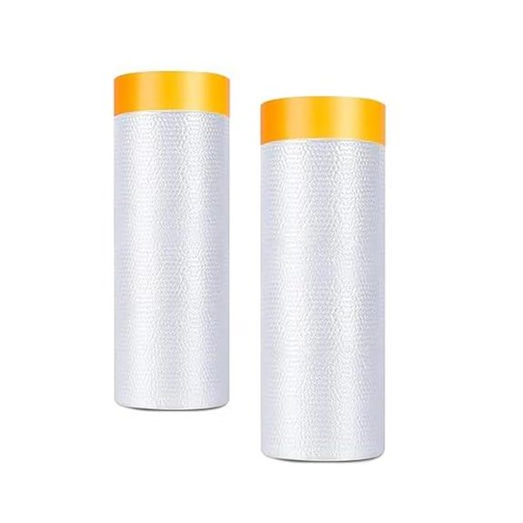 Pre-Taped Masking Plastic Film for Painting (2 Rolls)