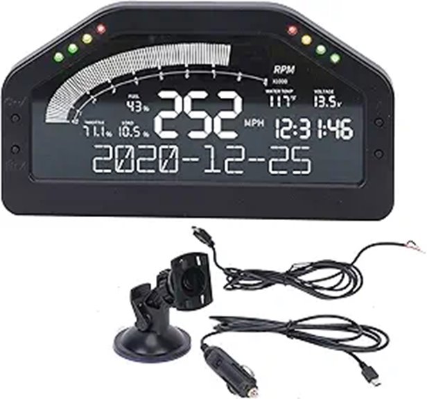 Race Display LCD Dash Gauge with 8 LED Lights