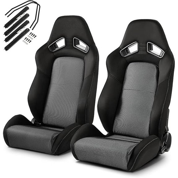 ModifyStreet Mesh Reclinable Racing Seat Pair with Slider