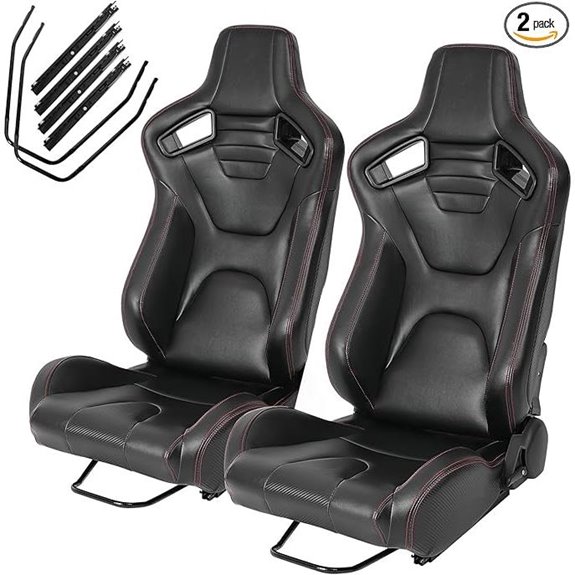 Reclinable Universal Automotive Racing Seats (2-Pack)