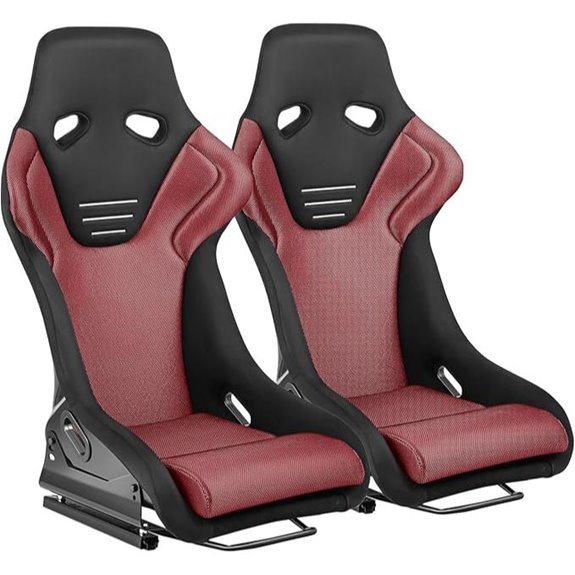 DNA MOTORING Fixed Position Racing Seats (Red/Black)