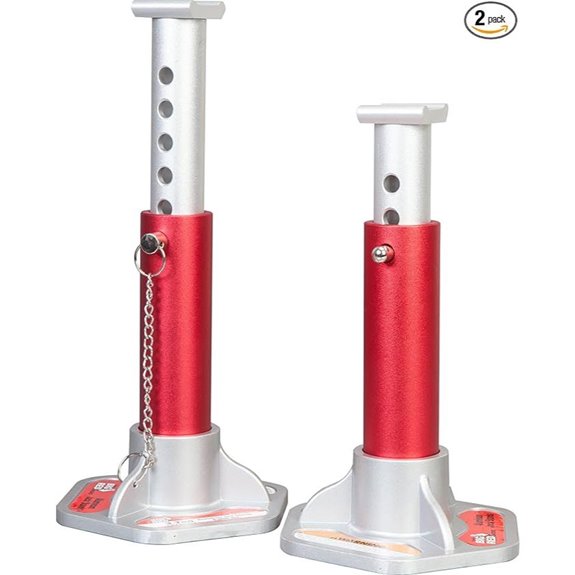 Torin Aluminum Jack Stands 3 Ton Red/Silver Pair