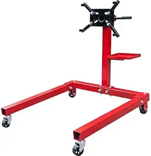 Big RED Rotating Engine Stand with Tool Tray