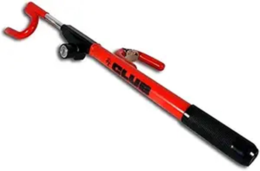 Winner International The Club 1000 Original Club Steering Wheel Lock Red