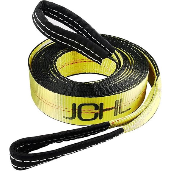 Heavy Duty Recovery Tow Strap with Reinforced Loops