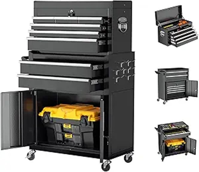 Crownland 8-Drawer Rolling Tool Chest with Wheels