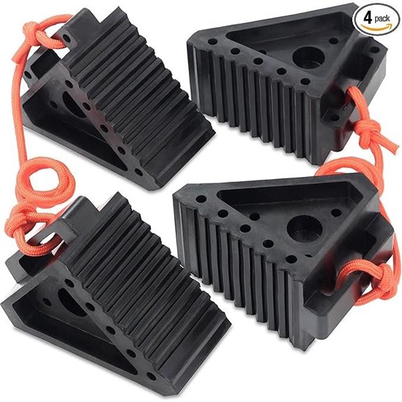 OULEME Rubber Wheel Chocks for RV and Truck (4-Pack)