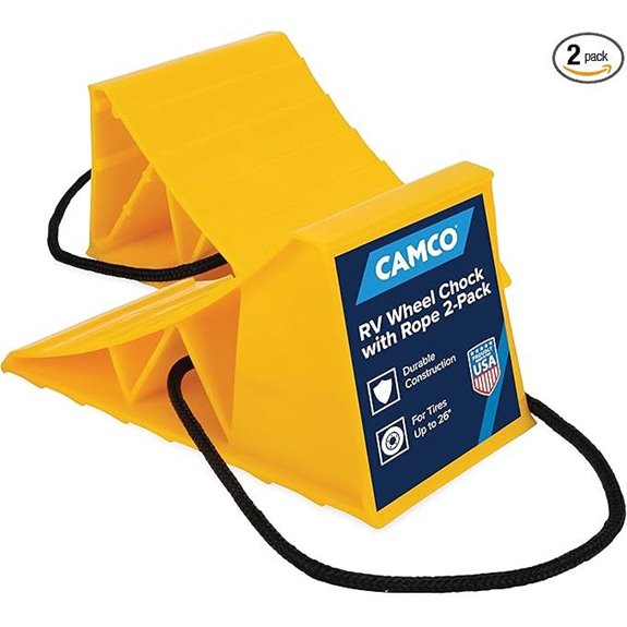 Camco RV Wheel Chock with Rope 2-Pack