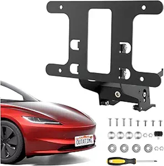 No-Drill Tesla License Plate Mount with Locking Features