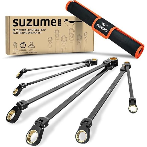 SUZUME 6-Piece Flex Head Ratcheting Wrench Set