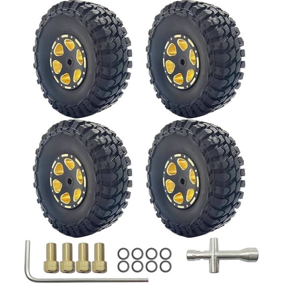 RC 1/24 Crawler Wheel and Tire Set with Foam Inserts