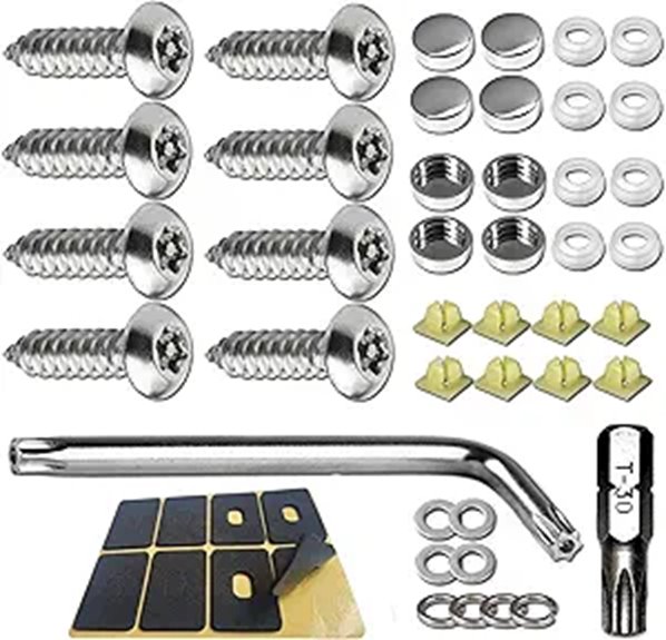BGGTMO Stainless Steel License Plate Locking Screws