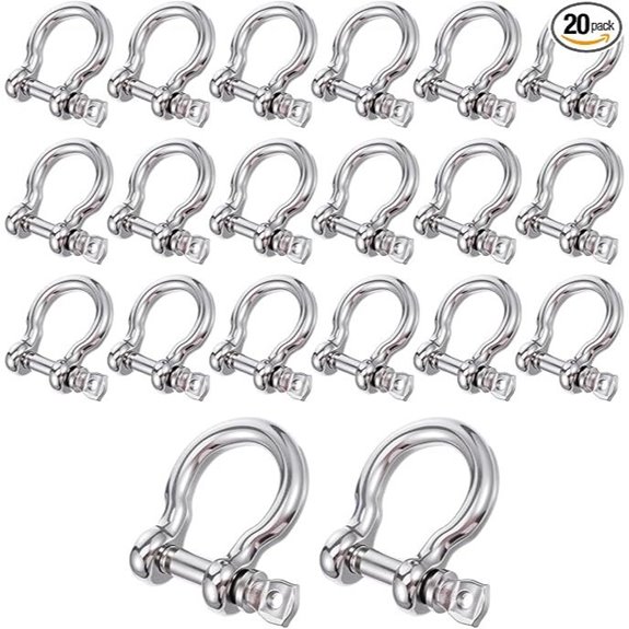 20 Pcs Stainless Steel M6 Shackle for Towing & Recovery