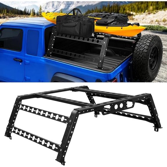 Adjustable Full-Size Truck Bed Rack No Drill Steel