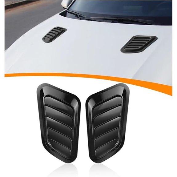Car Hood Vents Kit for SUV Truck RV (Black)