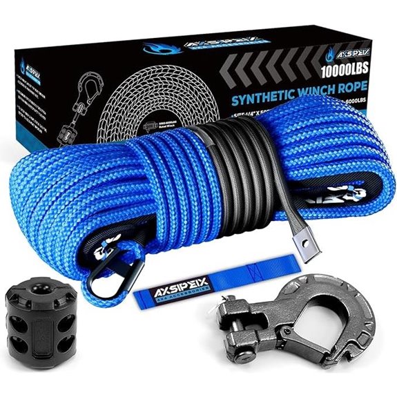 Synthetic Winch Rope Kit with Hook and Safety Straps