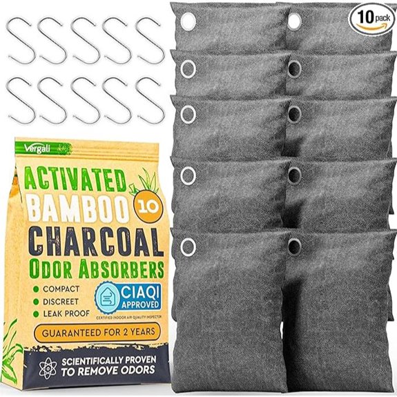 Activated Charcoal Odor Absorber Bags (10 Pack)
