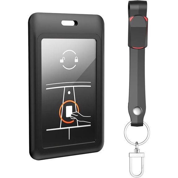 Tesla Key Card Holder with Keychain (Black)