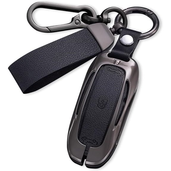 Tesla Key Fob Cover with Key Chain (Black)