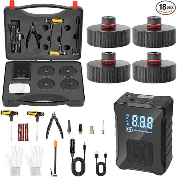 Universal Tire Repair Kit with Wireless Pump for Tesla