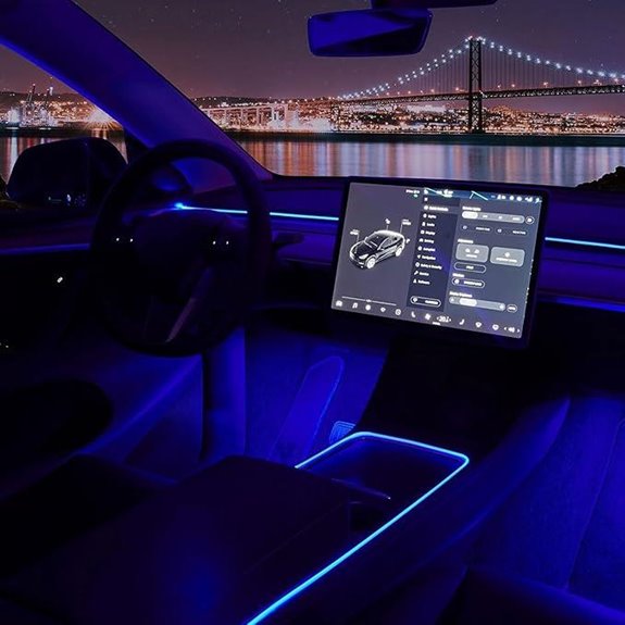 Nestour Tesla Interior Neon Lights with Organizer