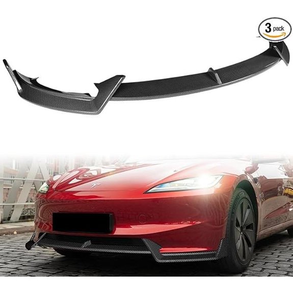 3pcs Tesla Model 3 Front Bumper Lip Spoiler Kit